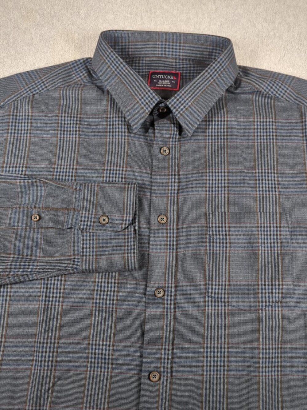 UNTUCKit Flannel Shirt Men's XL Plaid Long Sleeve Button Up Ferraton